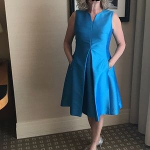 Sara Campbell turquoise formal dress.